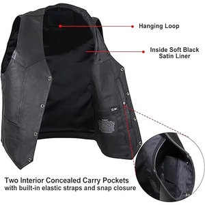 Chaleco de Moda Masculino Hecho a Medida, Alta Calidad, 100% Cuero Genuino, Transpirable, de Lona, Precio Razonable, Chaleco de Cuero de Invierno - Product Image 4