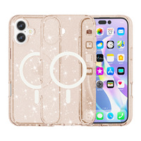 Coque à paillettes magnétiques pour Iphone Sparkle TPU + PC avec compatibilité Magsa et étui anti-jaunissement pour téléphone portable pour Iphone 17