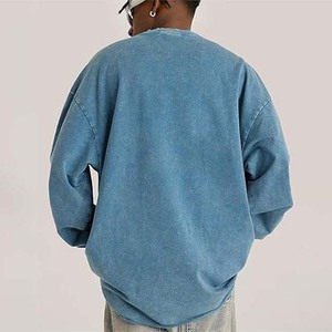 Sudadera de cuello redondo lavada con ácido personalizada sudaderas vintage - Product Image 6