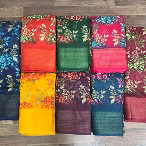 Saree ผ้าฝ้ายพิมพ์ลายที่ดีที่สุดที่มีคุณภาพที่ดีที่สุดผ้านุ่มสไตล์ทันสมัย - Product Image 1