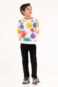 Sweatshirts pour enfants imprimés arc-en-ciel pour garçons pulls en coton de couleur vive pour s'amuser - Product Image 6