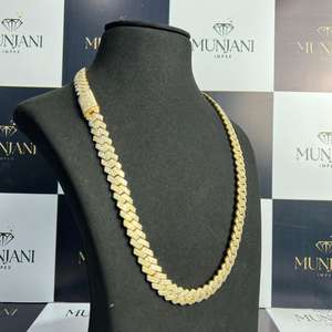 Collier chaîne cubaine vintage unisexe en argent S925 avec diamant de laboratoire et moissanite sur mesure, plaqué or, certifié IGI - Product Image 6