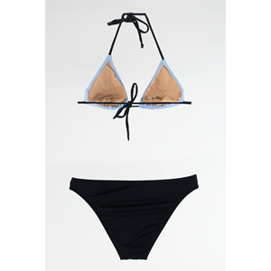 SET BIKINI triangolo blu donna dal basso verso l'alto - Product Image 2