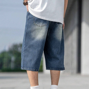 Streetwear personnalisé pour hommes shorts de menuisier baggy à la mode jorts pour hommes pantalons de travail demi-pantalon lâche charpentier shorts en jean - Product Image 3