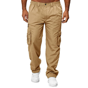 Pantalones Cargo Tasa al por mayor Múltiples bolsillos Algodón Cintura elástica completa Botón Fly Cargo Pantalones POR VIKY INDUSTRIES - Product Image 1