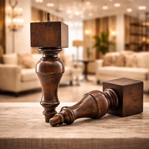 Pieds de canapé ronds en bois massif tournés, robustes et de qualité supérieure, pour meubles de salon, canapé, chaise, lit et armoire - Product Image 1