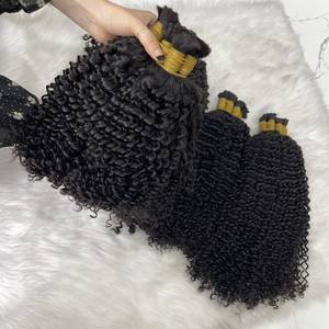 Vente en gros Extensions de cheveux vierges vietnamiennes noires à vagues profondes de haute qualité cuticules alignées 100g toutes les couleurs conviennent en vrac - Product Image 5