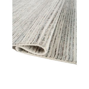 Alfombra de Lana Hecha a Mano Contour Blue, Alfombra Clásica a Rayas de Viscosa para Sala de Estar, Alfombra Rectangular con Patrón de Diamantes para Pasillo Hwl-365 - Product Image 2