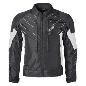 Chaqueta de moto con cierre de cremallera de manga completa Negra/verde de diseño personalizado para hombres, ropa deportiva de malla sintética resistente al agua para - Product Image 3