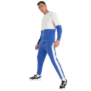 Vente en gros 100% coton ensemble de survêtements d'été pour hommes vêtements de sport avec panneau contrasté et logo - Product Image 1