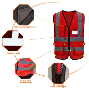 Hi Vis <b>Vests</b> for Men women High Visibility Reflective Safety <b>Vest</b> with multi Pockets Zipper <b>vest</b> - Product Image 4