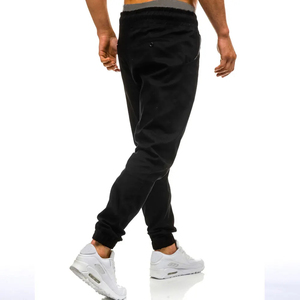 Pantalon de jogging pour hommes de couleur noire et unie Pantalon de survêtement de haute qualité pour hommes Pantalon de jogging décontracté Street Wear Fournisseur de pantalons de jogging - Product Image 3