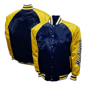 Chaqueta Bomber de Béisbol Bordada de Satén Fino Resistente al Viento de Arkansas, Estilo Universitario High Street Varsity, Servicio OEM - Product Image 1
