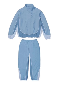 ชุดวอร์มไนลอนแบบ unisex ระบายอากาศได้ดี พิมพ์ลาย พร้อมโลโก้สั่งทำ เสื้อแจ็คเก็ตแบบมีเชือกผูก กางเกงจ็อกเกอร์ ชุด 2 ชิ้น มีฮู้ด คอปกแบบเรียบ - Product Image 4