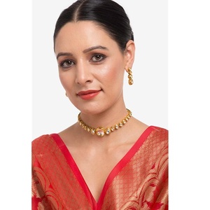 Ensemble choker Kundan .. Ensemble Meenakari Dos AJUSTABLE Pour Femmes Et Filles - Product Image 1