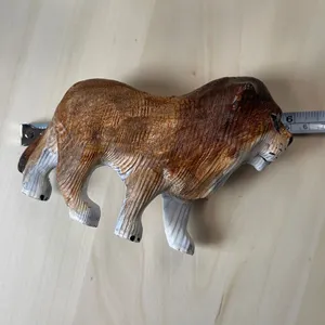 งานแกะสลักไม้รูปสิงโต YEEYAYA ศิลปะตกแต่งบ้านสไตล์อาร์ตเดโค รูปปั้นทองเหลือง ของตกแต่งรูปสัตว์ป่า ธีมสวนสัตว์ สำหรับตกแต่งห้อง - Product Image 2