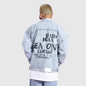 Bon marché, vente en gros, dernière veste en jean fantaisie en coton pour hommes, veste en jean pour hommes - Product Image 2