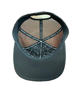 Black Hip Hop Trucker Hat Flat Brim Custom Rubber <b>Patch</b> Logo Mesh <b>Back</b> Snapback Cap Factory-Made Vietnam for Outdoor Fishing - Product Image 3