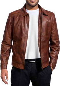 Chaqueta de Lona y Cuero Ligera para Hombre, Duradera, Informal, Lisa, Resistente al Viento e Impermeable, Hecha en Pakistán - Product Image 4