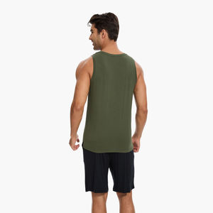 Camisetas sin mangas de cuello redondo suave para hombre, pijamas de bambú y viscosa, camiseta de verano para hombre, ropa de dormir y descanso, venta al por mayor OEM ODM - Product Image 3