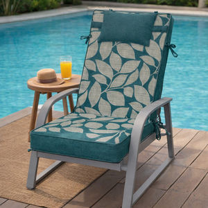 Garden Chair <b>Cushions</b> 120x55x8cm Comfortable Outdoor Pillows & <b>Cushions</b> Lightly Water Repellent Fastening Straps Foam Filling - Product Image 1