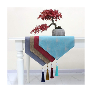 Camino de mesa de banquete de boda bordado algodón 100% certificado GOTS ecológico 220 GSM sin arrugas OEM ODM exportación desde la India - Product Image 6