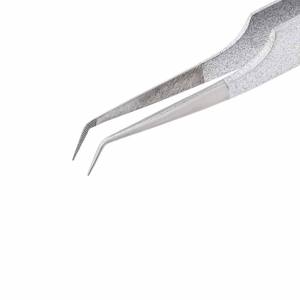 Pinces à cils premium en acier inoxydable, micro-pointe incurvée pour extensions de cils - Product Image 2