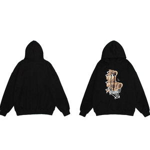 เสื้อฮู้ดผ้าคอตตอนทรงหลวมสำหรับผู้ชายเสื้อมีฮู้ดลายสกรีนลายทันสมัย - Product Image 5
