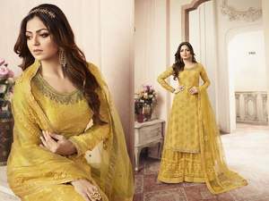 El último diseñador indio, Top de seda étnico tradicional Sharara Dupatta, bordado personalizable, ropa de fiesta de trabajo, ocasiones especiales - Product Image 5