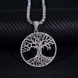 Pendentif arbre de diamant vivant en argent massif de 2 "de largeur adapté à la chaîne de tennis - Product Image 2