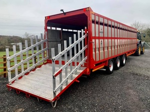 32ft Cattle <b>Box</b> <b>Trailer</b> with Heavy Duty Tri-Axle for Livestock transport with Loading Ramp and Aluminium Body - Product Image 4