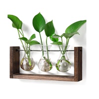 Produit phare : Jardinière murale en bois, terrarium de table, vase pour bulbes, plantes hydroponiques, décoration maison et bureau, design de jardin unique