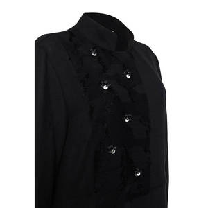Abrigo Reversible de Lino para Mujer con Ribete Negro, Impermeable y Transpirable para Otoño e Invierno - Product Image 2