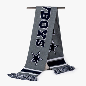 Bufanda de punto Jacquard deportiva totalmente personalizada, lana acrílica, fútbol y fútbol, fanático de la bandera para baloncesto, béisbol, hockey y más - Product Image 2