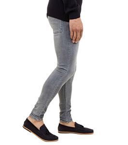 Último Diseño en Jeans para Hombre, Corte Recto, Calidad Premium, Color Gris Oscuro, Cierre de Cremallera, Ajuste Slim, Estilo Desgastado Ligero, Botones en la Parte Media - Product Image 5