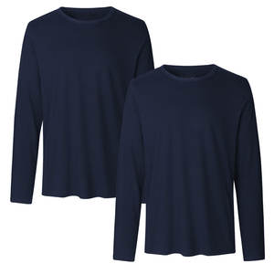 T-shirts à col rond 100% coton T-shirts à manches longues pour hommes vente en gros - Product Image 1