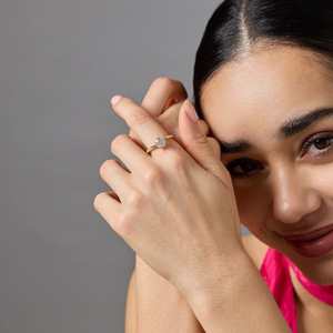 Rose Gold Plated 92.5 Silver Fashionable <b>Finger</b> <b>Ring</b> Inlay Claw Technology Trendy Signet & Opening <b>Ring</b> for Engagement 188522 - Product Image 3