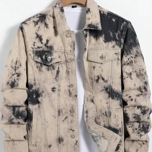 Tie Dye Denim Jacket For Men With Full Customization Jackets For Men / Custom Sport style Men's Jeans Jacket For Outdoor Wear