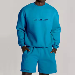 OEM Fleece Two Piece <b>Shorts</b> set for Men and <b>womens</b> Customized logo perfect cutting Fleece <b>Sweat</b> Suits Set create your own design - Product Image 5