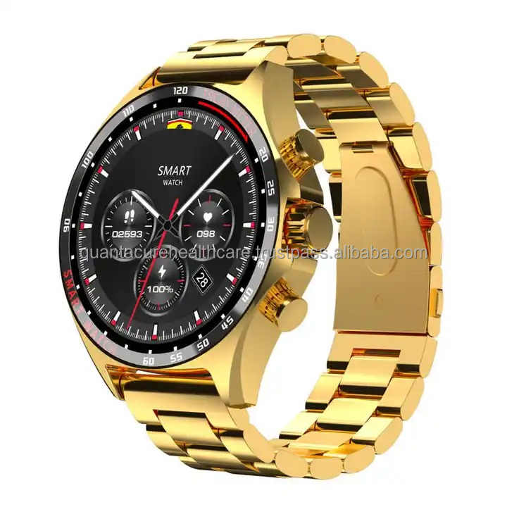 2024 QC A6  S245 custom gold smartwatch NFC Bluetooth calling IP68 smartwatch Barometric smart watch for men and women