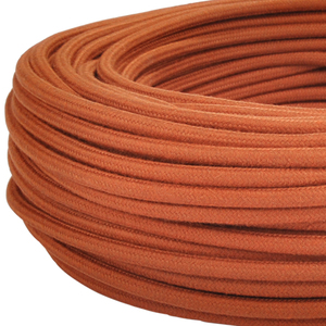 Cable textil cable de tela 3x0,75 mm² óxido rojo-naranja mercancía por metro - Product Image 1