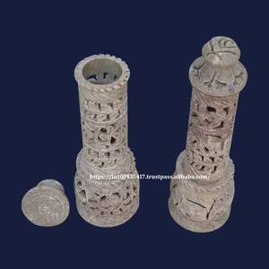 เชิงเทียนแกะสลักหินสบู่พร้อมเชิงเทียนธรรมชาติสำหรับตกแต่งบ้านและโรงแรมสินค้าใหม่ที่ทันสมัยแบบดั้งเดิม - Product Image 6