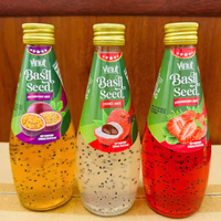 Échantillon Gratuit Boisson aux Graines de Basilic Aromatisée 290ml au Citron et à la Menthe, Riche en Fibres, Emballage en Boîte, Marque Privée Vietnam (OEM/ODM)