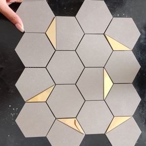 OpulentDesign3 "hexagone 73mm กระเบื้องโมเสคเคลือบสำหรับการใช้งานในร่มสำนักงานและโชว์รูม260x300mm - Product Image 1