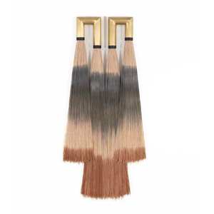 Décoration murale en macramé bohème contemporaine, inspirée par Lauren Williams, art mural artistique en fibres, extensions de cheveux humains modernes - Product Image 1