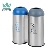 SD-19 Poubelle Topload 24Gal Conteneur de recyclage Poubelle extérieure Poubelle à double compartiment Poubelle classée Poubelle double poubelle