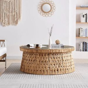 Manteles individuales de ratán básicos hechos a mano para mesa, manteles individuales redondos, decoración de ratán para cocina, comedor, ajuste ocasional para el hogar - Product Image 4