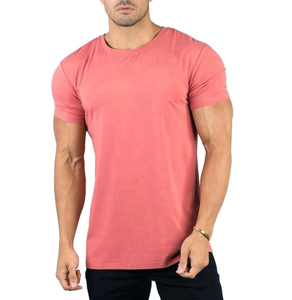 Camiseta personalizable para entrenamiento de gimnasia para hombre, 240g, material transpirable de secado rápido con logotipo fuerte, patrón sólido, servicio OEM - Product Image 1
