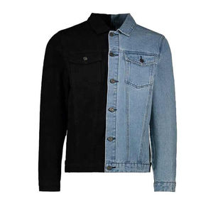 Chaqueta Vaquera de Hombre para Otoño/Invierno, Estilo Urbano, Corte Ajustado, Cuello Solapa, Color Sólido, Alta Calidad, Resistente al Viento, Reversible - Product Image 1