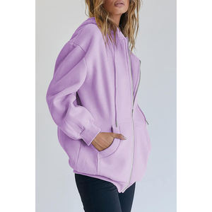 2025 Low MOQ Solid Plain Color Street Wear Women Hoodies High Quality <b>Long</b> Sleeve Pullover breathable <b>Ladies</b> Hoodie - Product Image 5